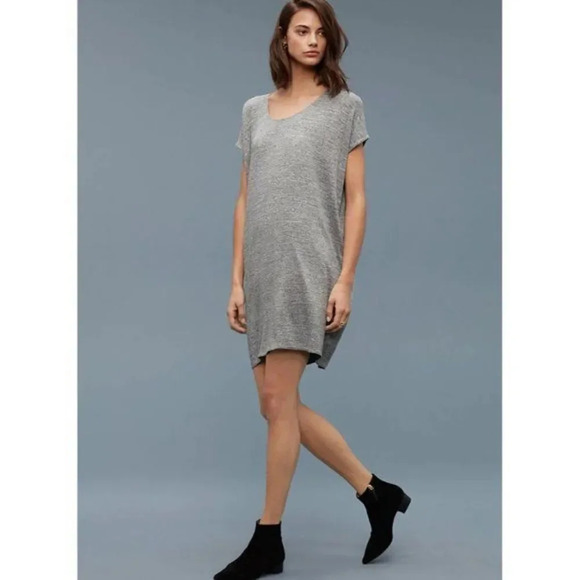 Aritzia Wilfred Free Lorelei Space Gray Short Sleeve Mini Dress XXS - Picture 1 of 5